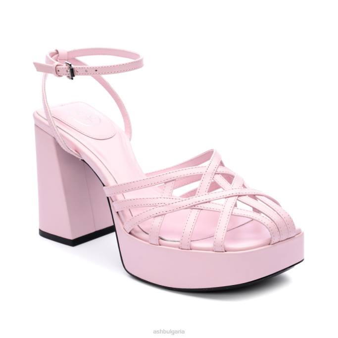 сандали с рокля на платформа с чудо в клетка и презрамки Жени кристална роза сандалиASH 80RX74